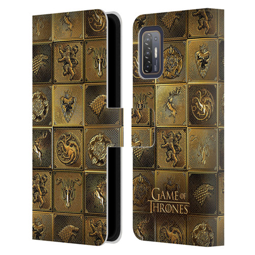 HBO Game of Thrones Golden Sigils All Houses Leather Book Wallet Case Cover For HTC Desire 21 Pro 5G