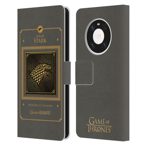 HBO Game of Thrones Golden Sigils Stark Border Leather Book Wallet Case Cover For Huawei Mate 40 Pro 5G