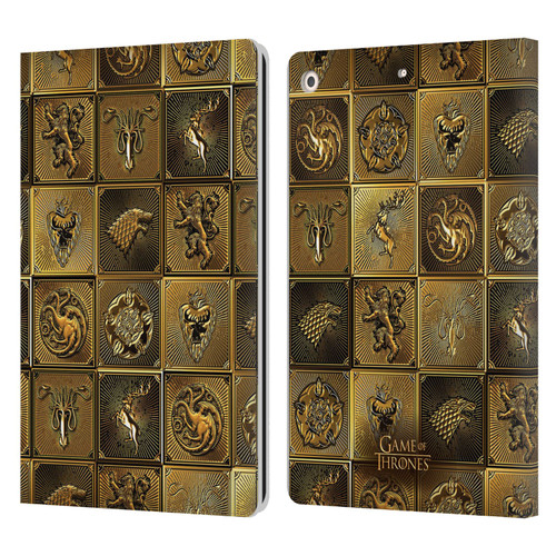 HBO Game of Thrones Golden Sigils All Houses Leather Book Wallet Case Cover For Apple iPad 10.2 2019/2020/2021