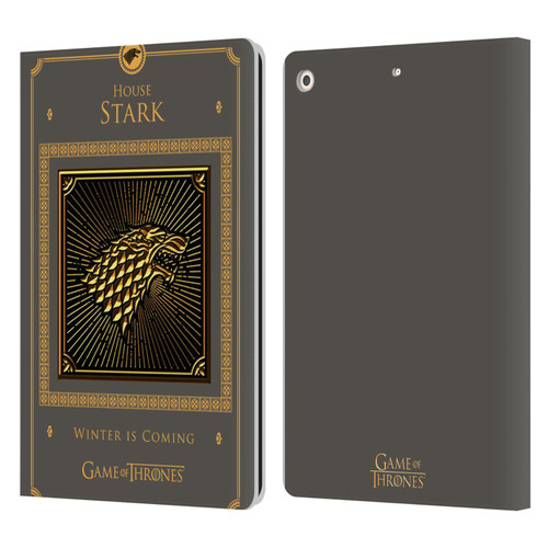 HBO Game of Thrones Golden Sigils Stark Border Leather Book Wallet Case Cover For Apple iPad 10.2 2019/2020/2021