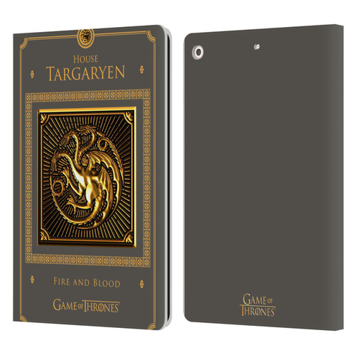HBO Game of Thrones Golden Sigils Targaryen Border Leather Book Wallet Case Cover For Apple iPad 10.2 2019/2020/2021