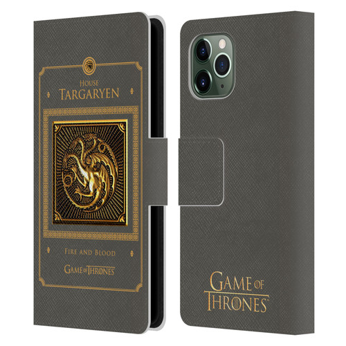 HBO Game of Thrones Golden Sigils Targaryen Border Leather Book Wallet Case Cover For Apple iPhone 11 Pro