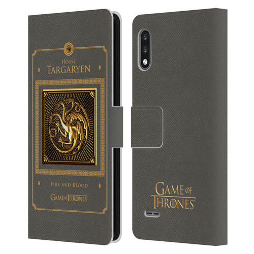 HBO Game of Thrones Golden Sigils Targaryen Border Leather Book Wallet Case Cover For LG K22