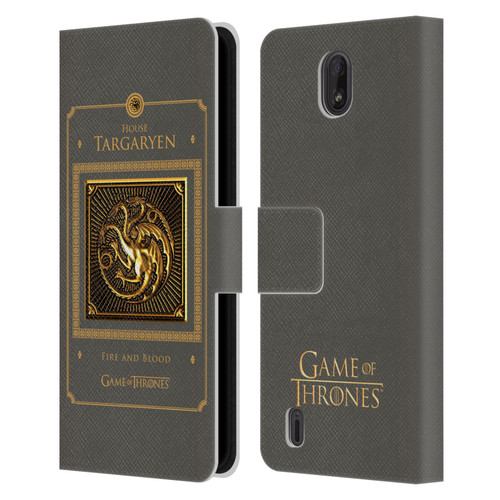 HBO Game of Thrones Golden Sigils Targaryen Border Leather Book Wallet Case Cover For Nokia C01 Plus/C1 2nd Edition