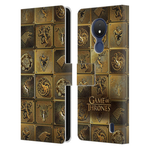 HBO Game of Thrones Golden Sigils All Houses Leather Book Wallet Case Cover For Nokia C21