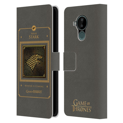 HBO Game of Thrones Golden Sigils Stark Border Leather Book Wallet Case Cover For Nokia C30