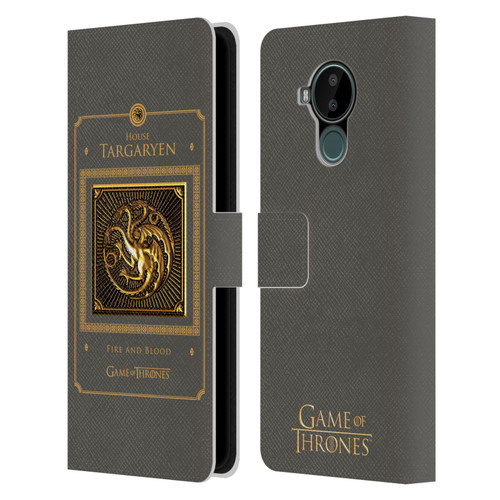 HBO Game of Thrones Golden Sigils Targaryen Border Leather Book Wallet Case Cover For Nokia C30