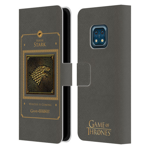 HBO Game of Thrones Golden Sigils Stark Border Leather Book Wallet Case Cover For Nokia XR20