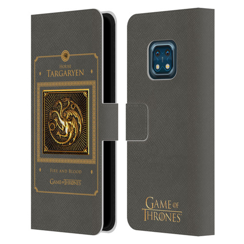 HBO Game of Thrones Golden Sigils Targaryen Border Leather Book Wallet Case Cover For Nokia XR20