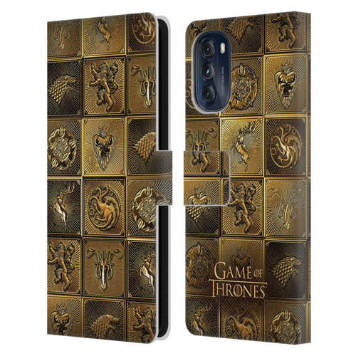 HBO Game of Thrones Golden Sigils All Houses Leather Book Wallet Case Cover For Motorola Moto G (2022)