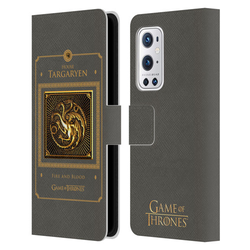 HBO Game of Thrones Golden Sigils Targaryen Border Leather Book Wallet Case Cover For OnePlus 9 Pro