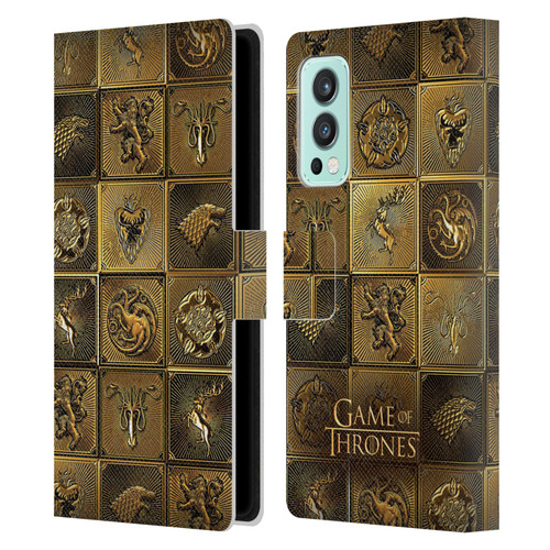 HBO Game of Thrones Golden Sigils All Houses Leather Book Wallet Case Cover For OnePlus Nord 2 5G
