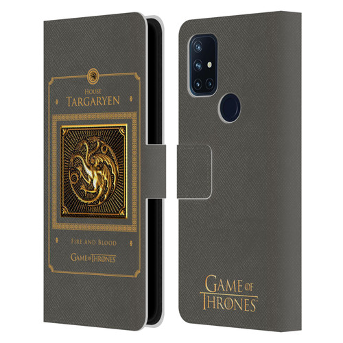 HBO Game of Thrones Golden Sigils Targaryen Border Leather Book Wallet Case Cover For OnePlus Nord N10 5G
