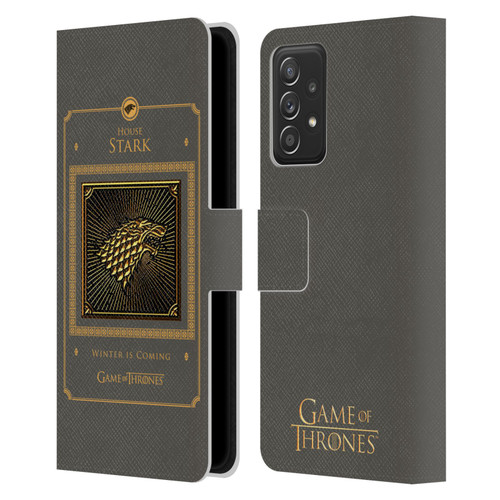 HBO Game of Thrones Golden Sigils Stark Border Leather Book Wallet Case Cover For Samsung Galaxy A52 / A52s / 5G (2021)