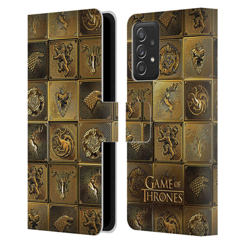 HBO Game of Thrones Golden Sigils All Houses Leather Book Wallet Case Cover For Samsung Galaxy A52 / A52s / 5G (2021)