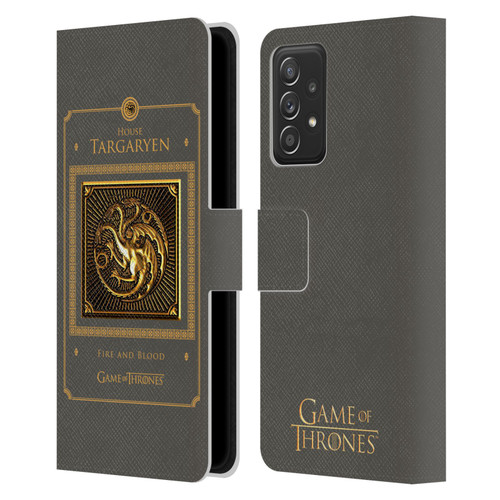 HBO Game of Thrones Golden Sigils Targaryen Border Leather Book Wallet Case Cover For Samsung Galaxy A52 / A52s / 5G (2021)