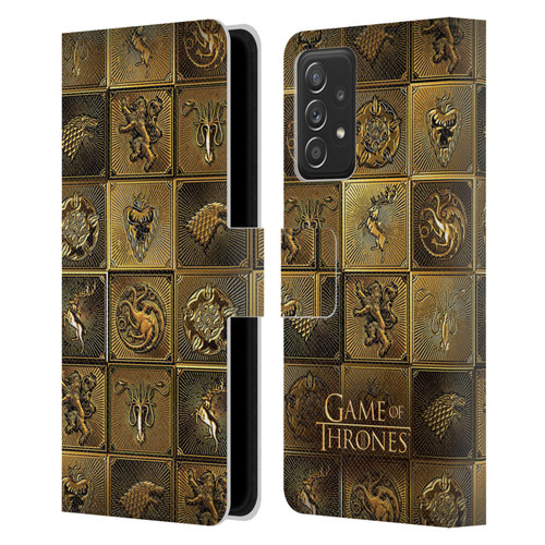HBO Game of Thrones Golden Sigils All Houses Leather Book Wallet Case Cover For Samsung Galaxy A53 5G (2022)