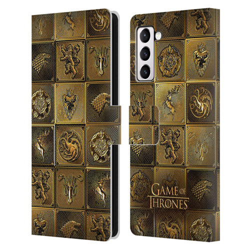 HBO Game of Thrones Golden Sigils All Houses Leather Book Wallet Case Cover For Samsung Galaxy S21+ 5G