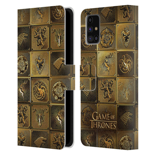 HBO Game of Thrones Golden Sigils All Houses Leather Book Wallet Case Cover For Samsung Galaxy M31s (2020)