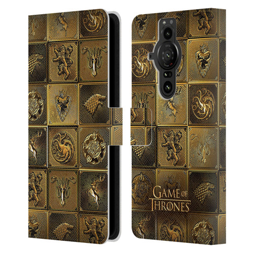 HBO Game of Thrones Golden Sigils All Houses Leather Book Wallet Case Cover For Sony Xperia Pro-I