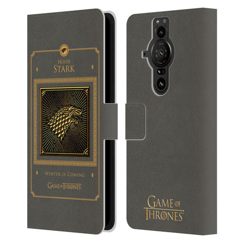 HBO Game of Thrones Golden Sigils Stark Border Leather Book Wallet Case Cover For Sony Xperia Pro-I