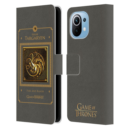 HBO Game of Thrones Golden Sigils Targaryen Border Leather Book Wallet Case Cover For Xiaomi Mi 11