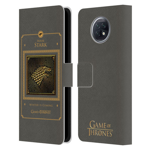 HBO Game of Thrones Golden Sigils Stark Border Leather Book Wallet Case Cover For Xiaomi Redmi Note 9T 5G