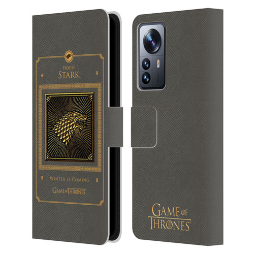 HBO Game of Thrones Golden Sigils Stark Border Leather Book Wallet Case Cover For Xiaomi 12 Pro