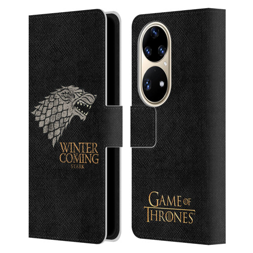 HBO Game of Thrones House Mottos Stark Leather Book Wallet Case Cover For Huawei P50 Pro