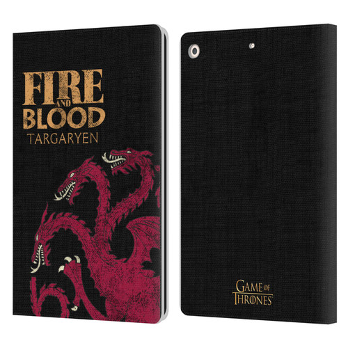 HBO Game of Thrones House Mottos Targaryen Leather Book Wallet Case Cover For Apple iPad 10.2 2019/2020/2021