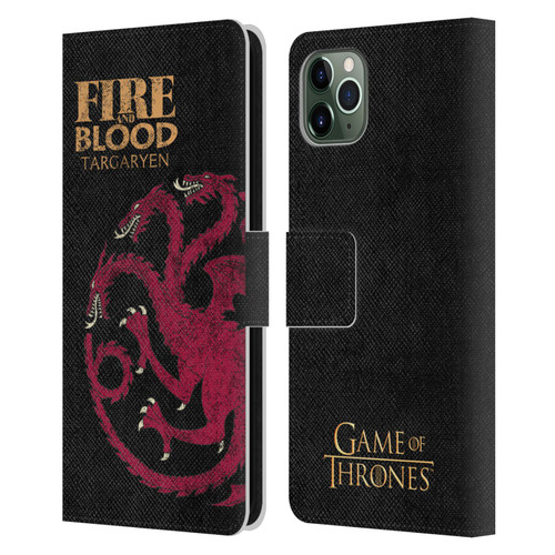 HBO Game of Thrones House Mottos Targaryen Leather Book Wallet Case Cover For Apple iPhone 11 Pro Max