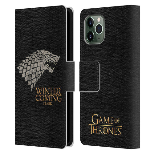 HBO Game of Thrones House Mottos Stark Leather Book Wallet Case Cover For Apple iPhone 11 Pro