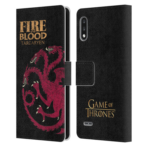 HBO Game of Thrones House Mottos Targaryen Leather Book Wallet Case Cover For LG K22