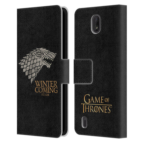 HBO Game of Thrones House Mottos Stark Leather Book Wallet Case Cover For Nokia C01 Plus/C1 2nd Edition
