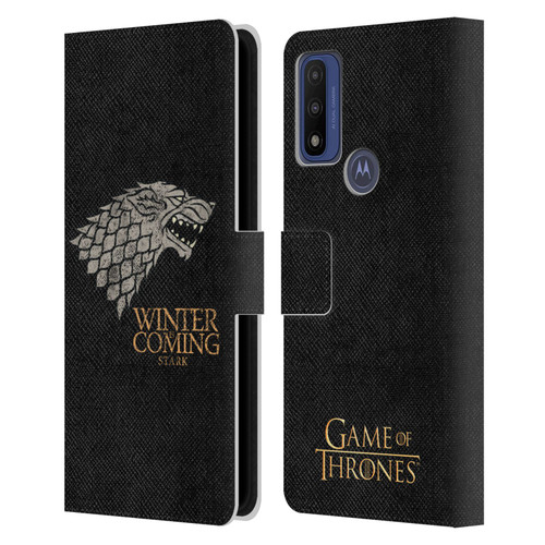 HBO Game of Thrones House Mottos Stark Leather Book Wallet Case Cover For Motorola G Pure