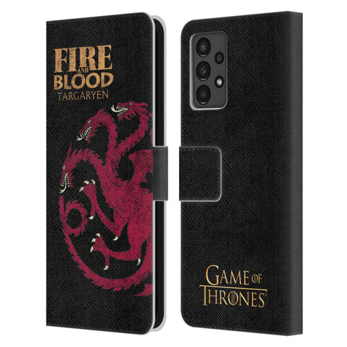HBO Game of Thrones House Mottos Targaryen Leather Book Wallet Case Cover For Samsung Galaxy A13 (2022)