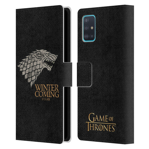 HBO Game of Thrones House Mottos Stark Leather Book Wallet Case Cover For Samsung Galaxy A51 (2019)