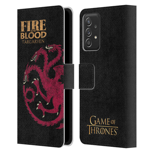 HBO Game of Thrones House Mottos Targaryen Leather Book Wallet Case Cover For Samsung Galaxy A52 / A52s / 5G (2021)