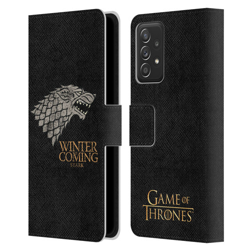 HBO Game of Thrones House Mottos Stark Leather Book Wallet Case Cover For Samsung Galaxy A52 / A52s / 5G (2021)