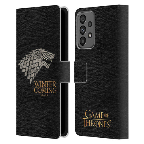HBO Game of Thrones House Mottos Stark Leather Book Wallet Case Cover For Samsung Galaxy A73 5G (2022)