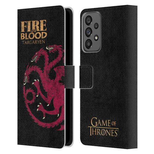 HBO Game of Thrones House Mottos Targaryen Leather Book Wallet Case Cover For Samsung Galaxy A73 5G (2022)