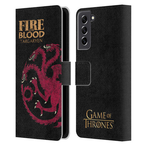 HBO Game of Thrones House Mottos Targaryen Leather Book Wallet Case Cover For Samsung Galaxy S21 FE 5G