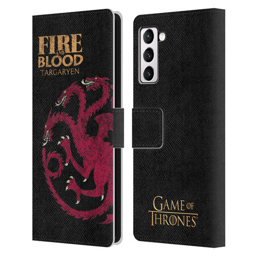 HBO Game of Thrones House Mottos Targaryen Leather Book Wallet Case Cover For Samsung Galaxy S21+ 5G