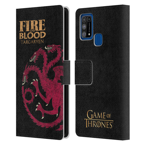 HBO Game of Thrones House Mottos Targaryen Leather Book Wallet Case Cover For Samsung Galaxy M31 (2020)