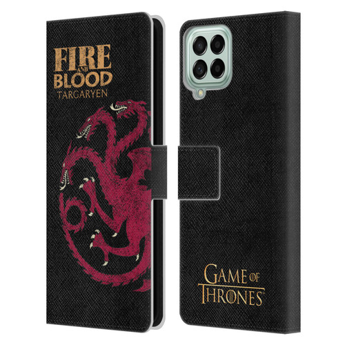 HBO Game of Thrones House Mottos Targaryen Leather Book Wallet Case Cover For Samsung Galaxy M33 (2022)
