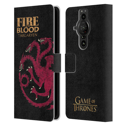 HBO Game of Thrones House Mottos Targaryen Leather Book Wallet Case Cover For Sony Xperia Pro-I
