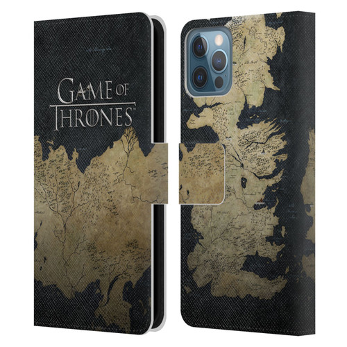 HBO Game of Thrones Key Art Westeros Map Leather Book Wallet Case Cover For Apple iPhone 12 / iPhone 12 Pro