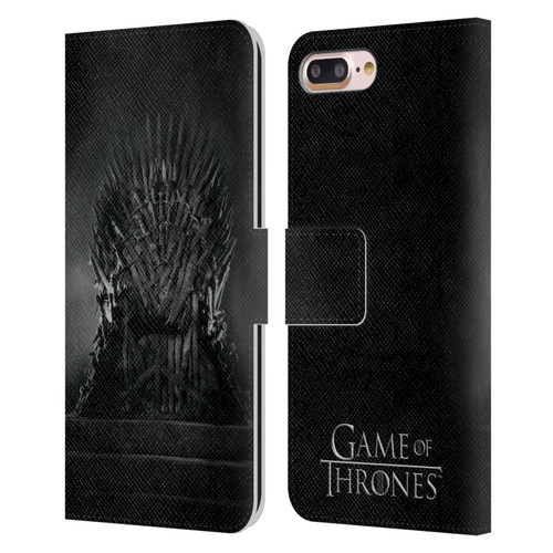 HBO Game of Thrones Key Art Iron Throne Leather Book Wallet Case Cover For Apple iPhone 7 Plus / iPhone 8 Plus