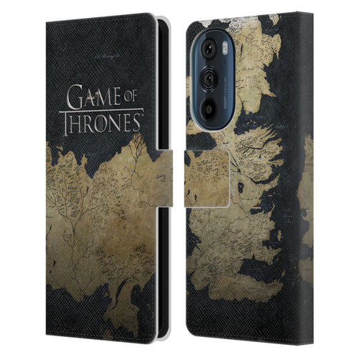 HBO Game of Thrones Key Art Westeros Map Leather Book Wallet Case Cover For Motorola Edge 30