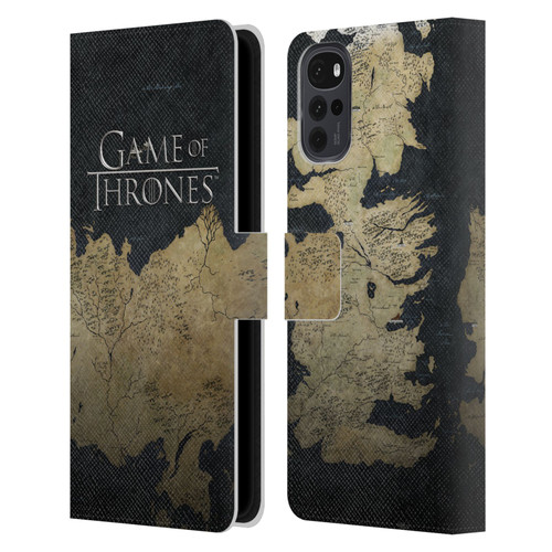 HBO Game of Thrones Key Art Westeros Map Leather Book Wallet Case Cover For Motorola Moto G22